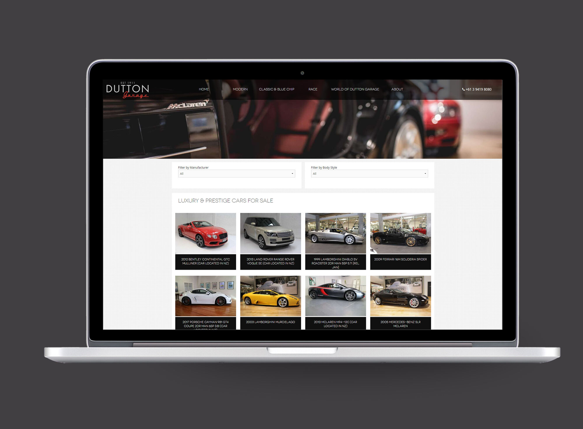 Dutton Garage laptop