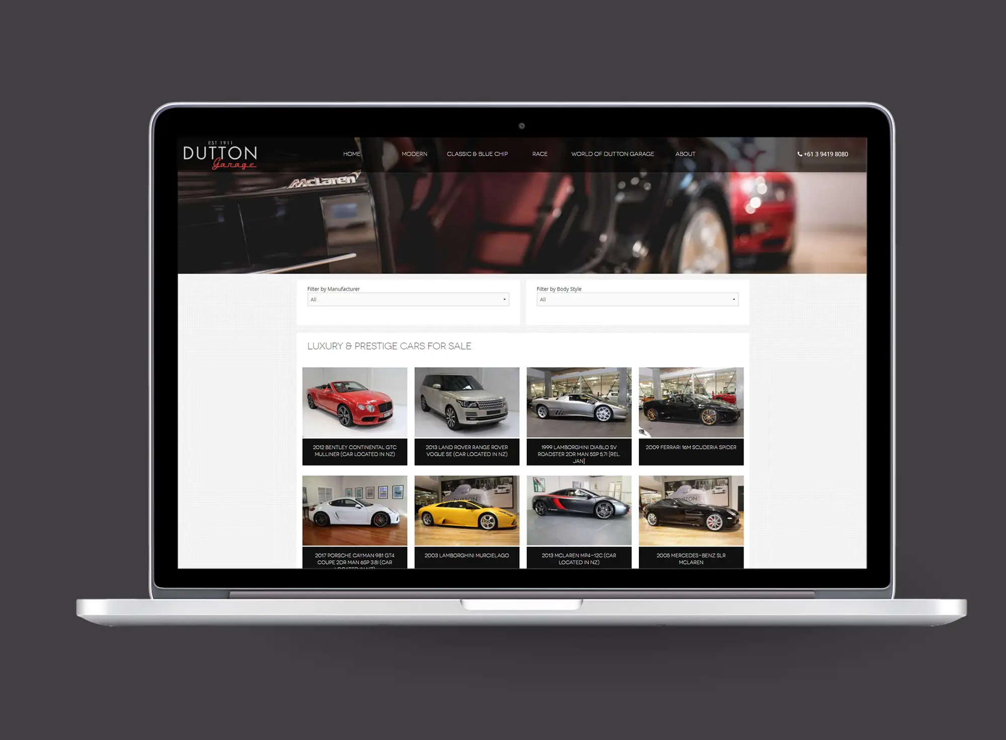Dutton Garage laptop