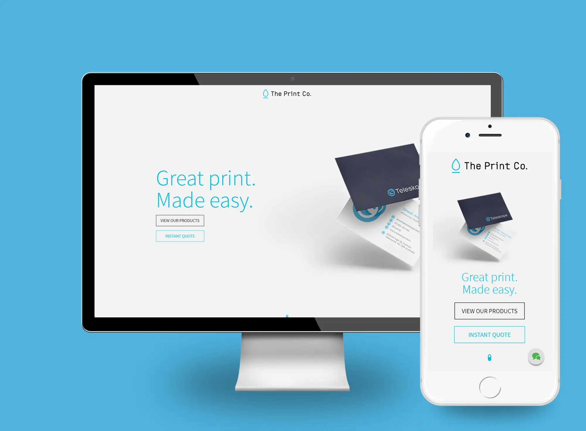 The Print Co Desktop view