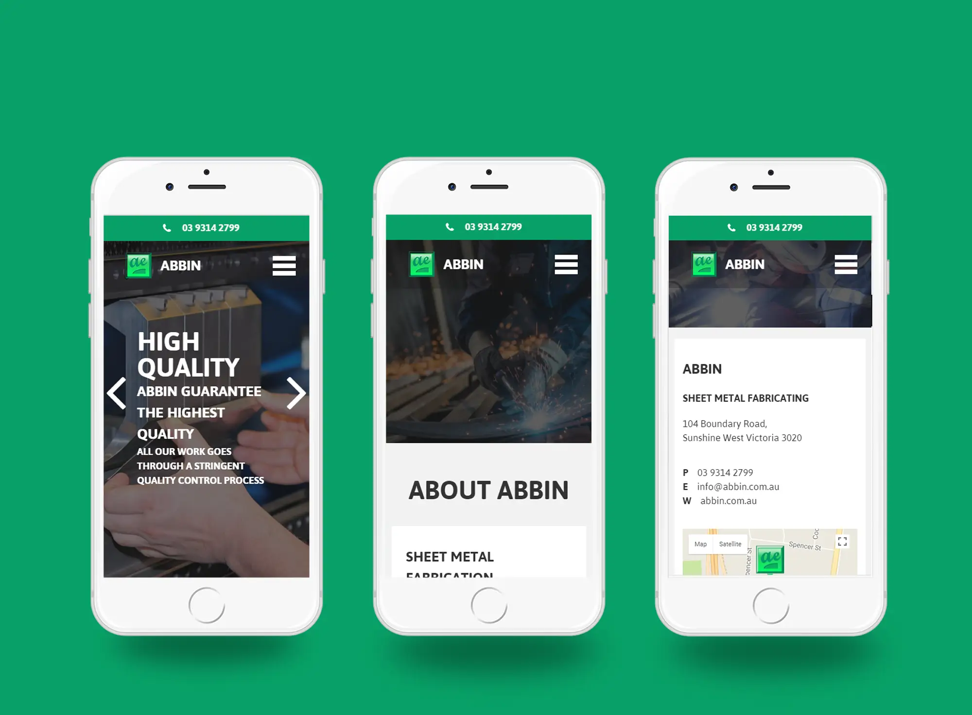ABBIN Engineering Mobile view