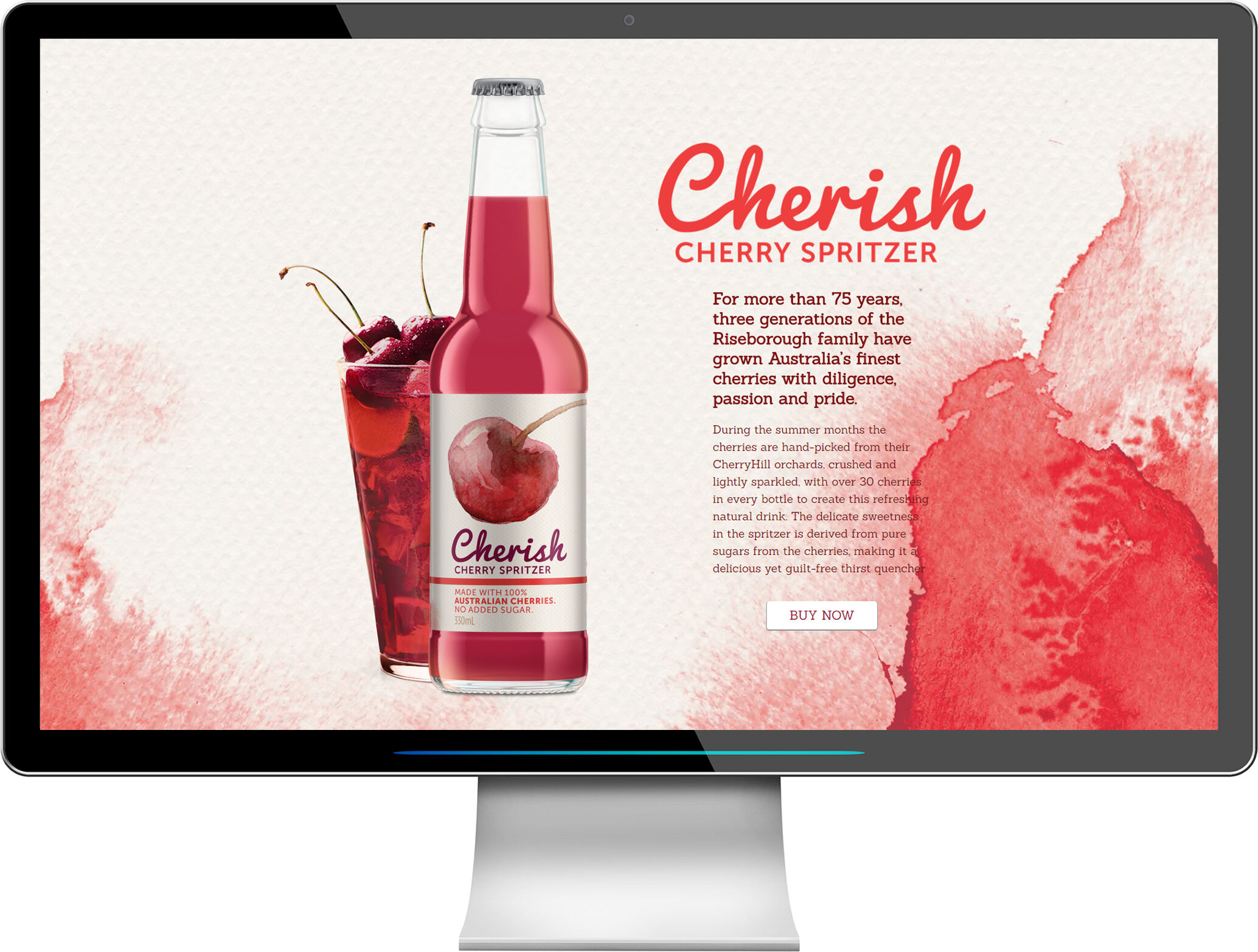 Cherish Spritzer, refreshing cherry drink for summer