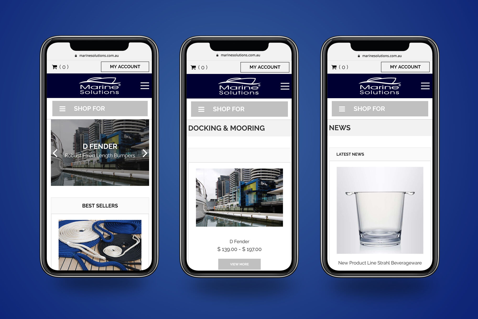 Marine Solutions mobile view