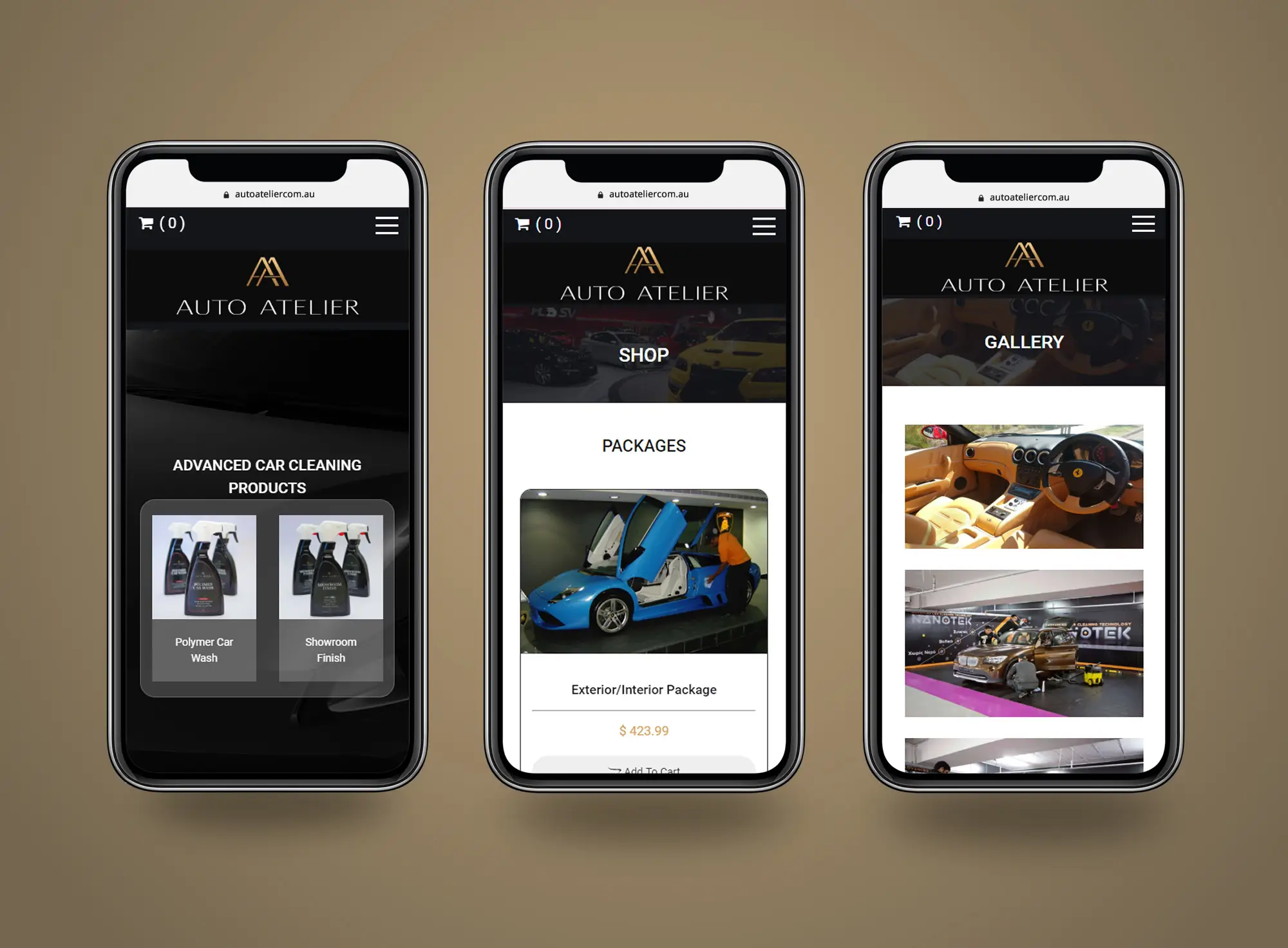 Auto Atelier mobile view