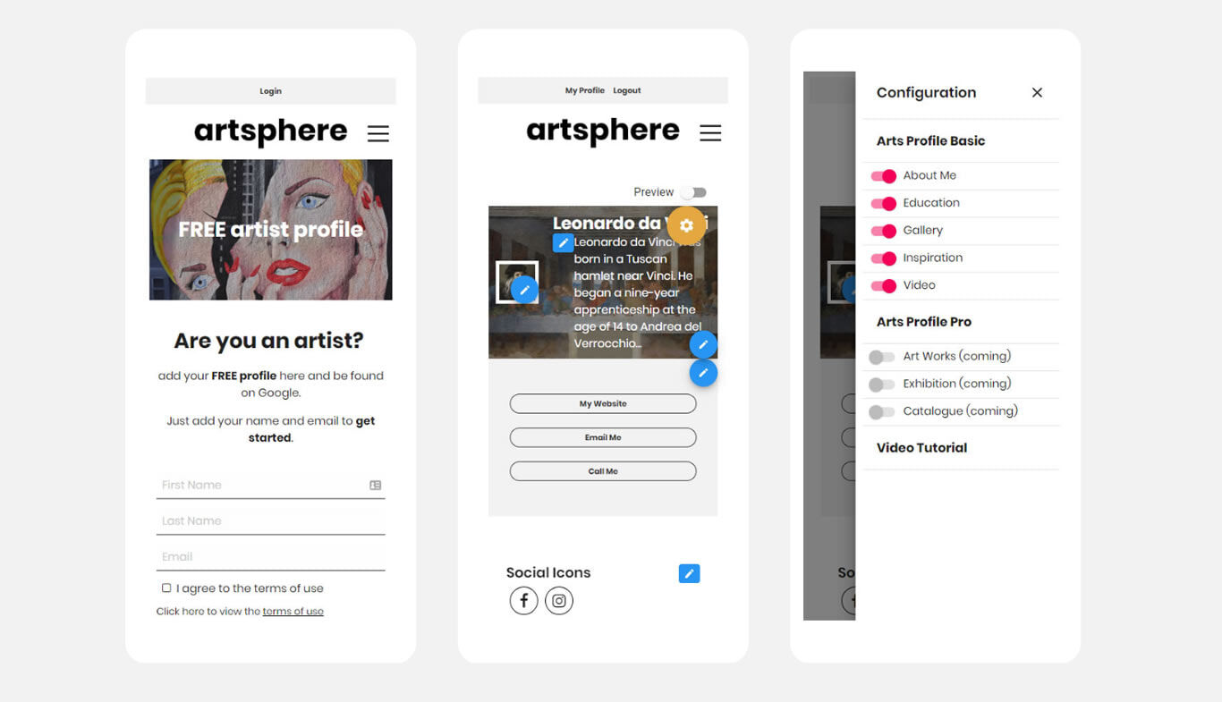 WebApp-artsphere-profile