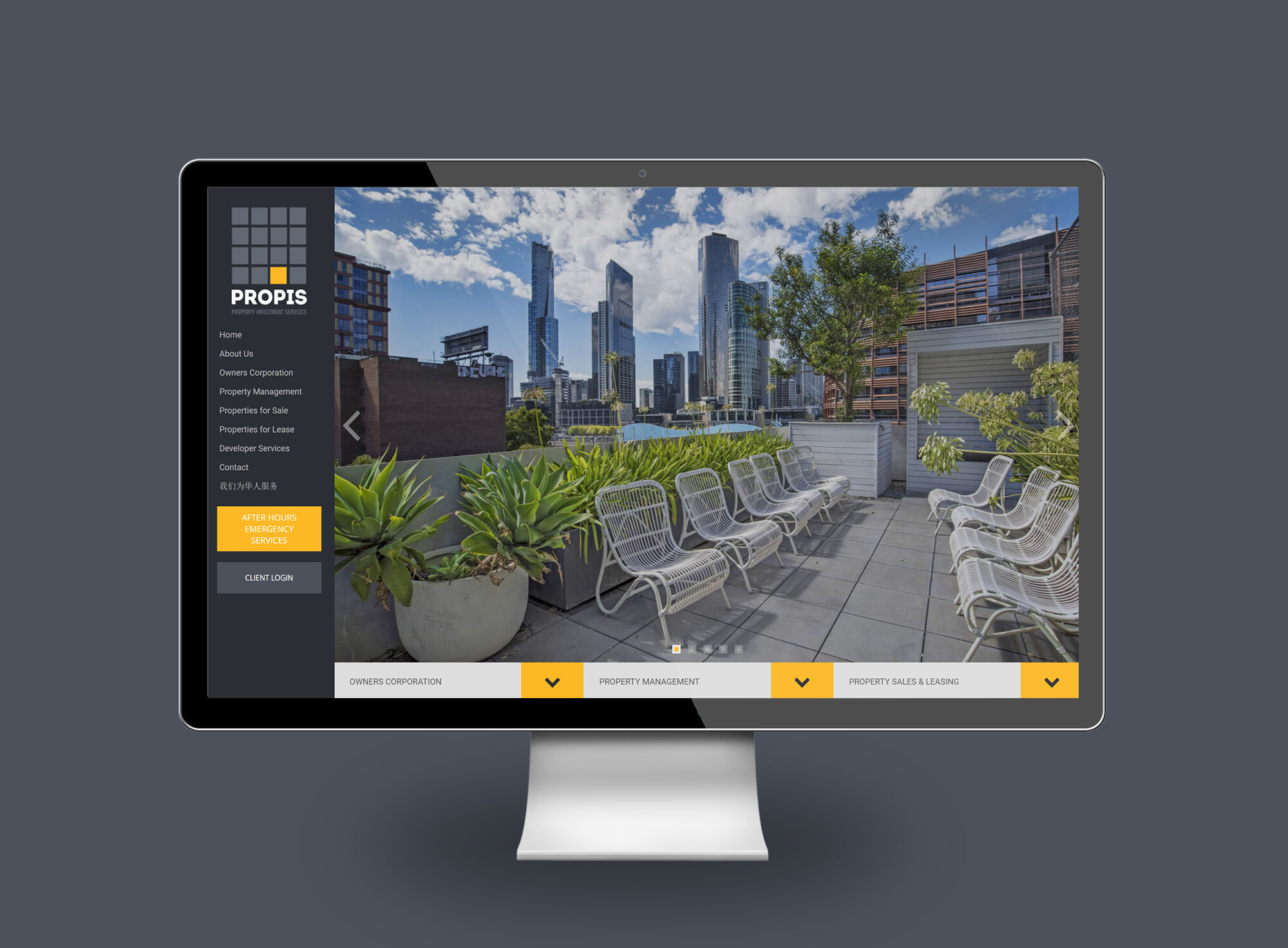 PROPIS website UI driven