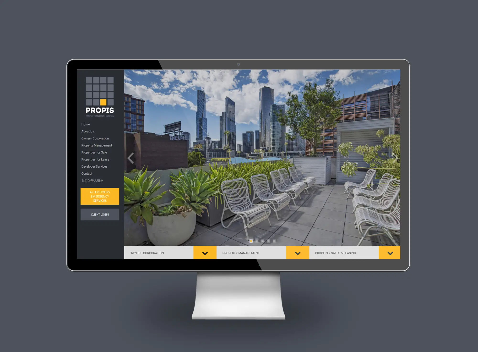 PROPIS website UI driven