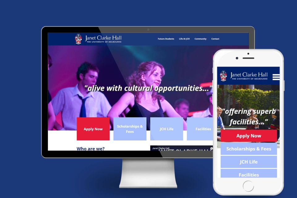 Janet Clarke Hall Desktop view